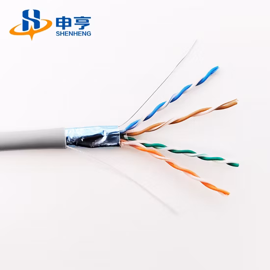  회색 차폐 S/FTP Cat.  5 코드 네트워크 케이블링